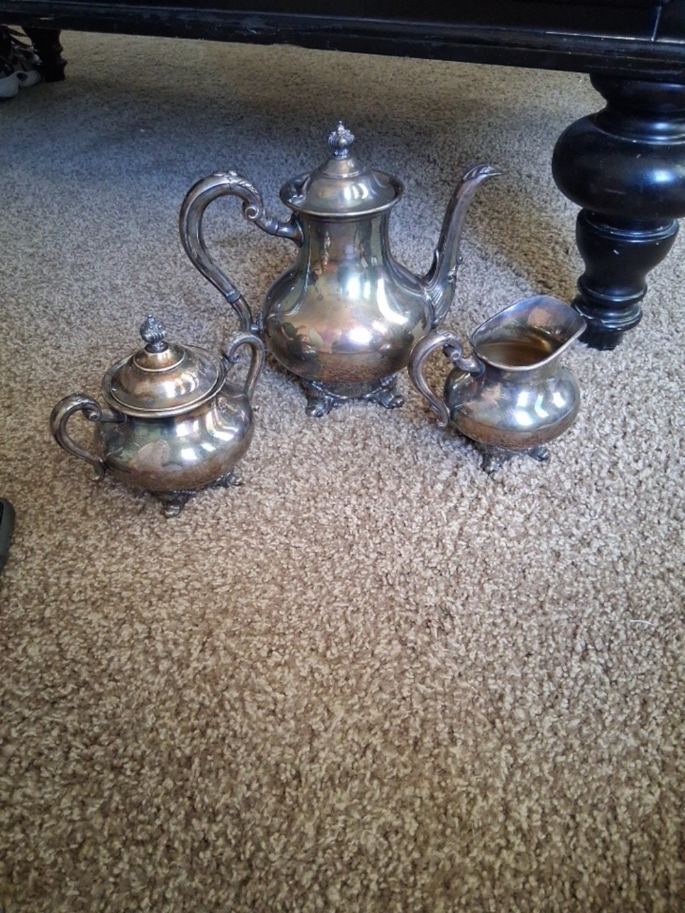 Rare Reed & Barton Silver Plated Tea Set #5605 Series Beautiful 3-Piece Set